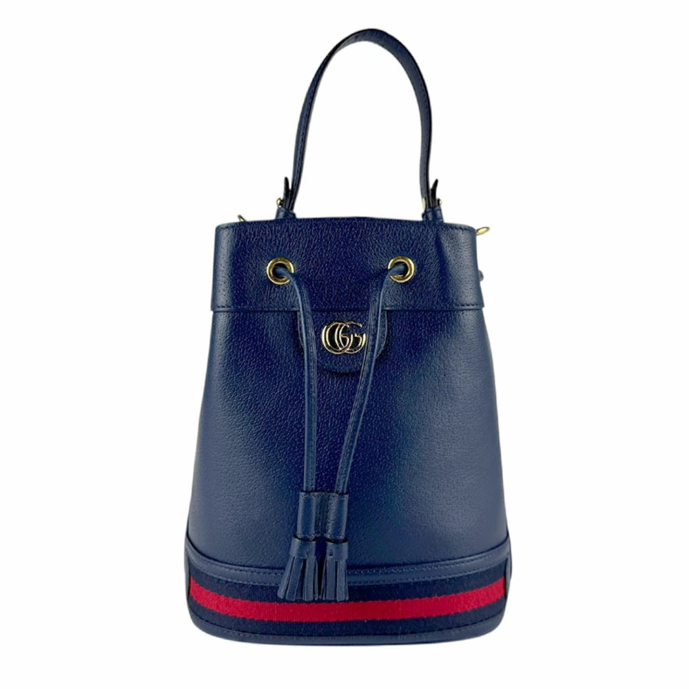 Gucci Ophidia 2way Shoulder Bag leather Navy Blue